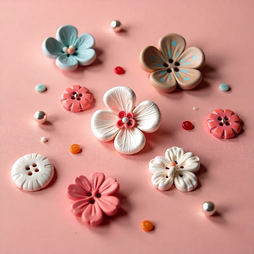 Decorative embellishment collection with buttons, beads, and trims